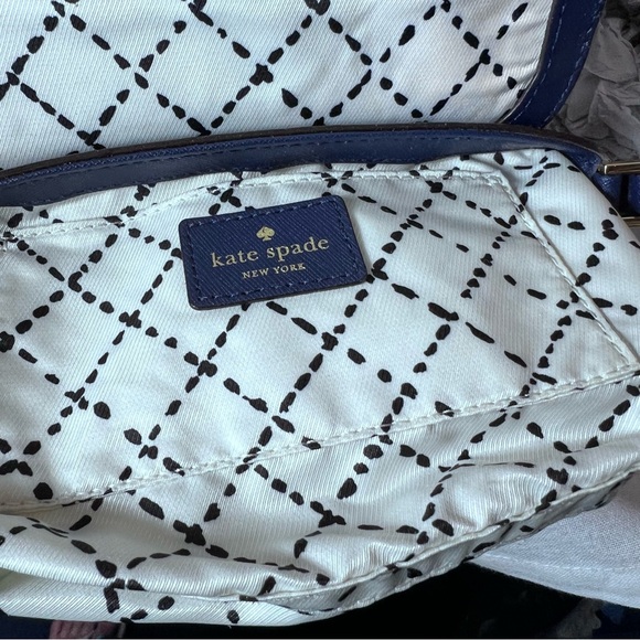 Authentic Kate Spade Navy Blue Leather Astor Court Flap Crossbody Bag excellent - Picture 12 of 15